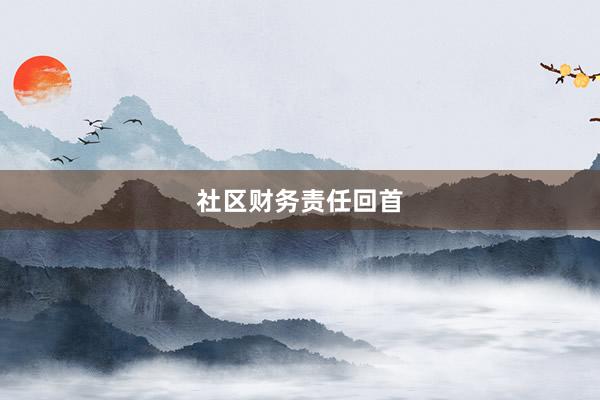 社区财务责任回首