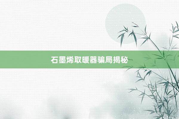 石墨烯取暖器骗局揭秘